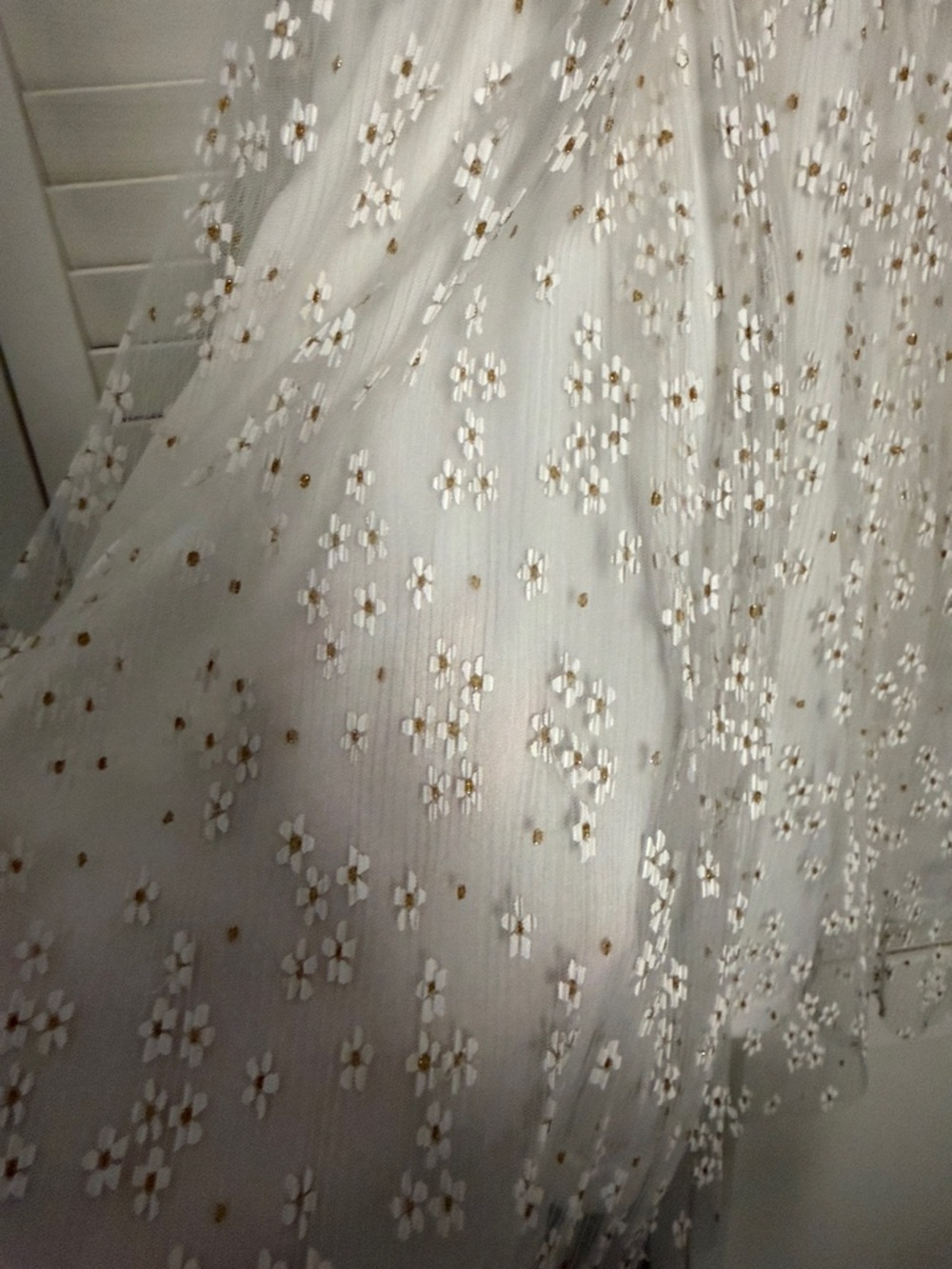 White V-Neck Sequin Embellished Women’s Dress - Picture 3 of 6